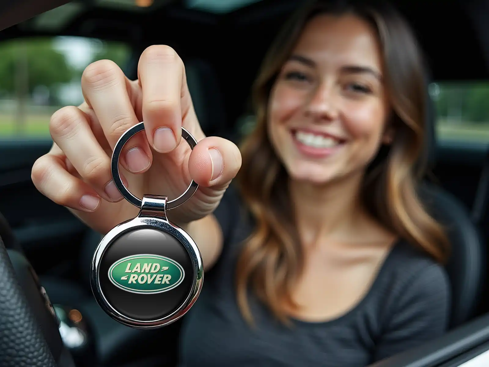 Land Rover Portachiavi Personalizzato Stile con Foto Bombata